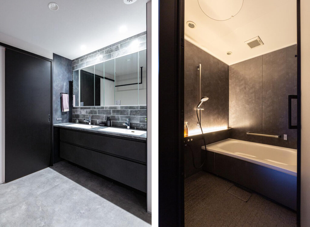 ツーボウルの洗面化粧台とお風呂